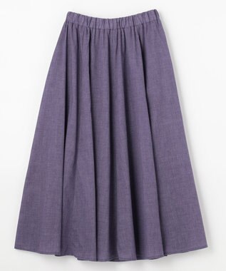 ANY 【ウエストゴム】シャンブレーライク スカート パープル