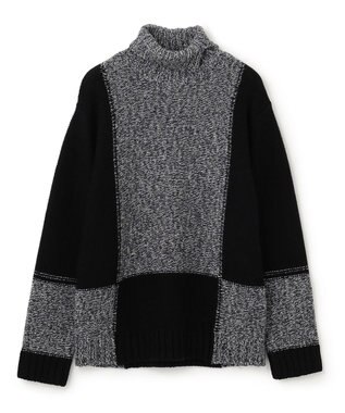 JOSEPH HOMME メリノブロック　ニット ブラック系