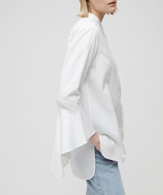 BEIGE， PERSIMMON / バンドカラーシャツ White