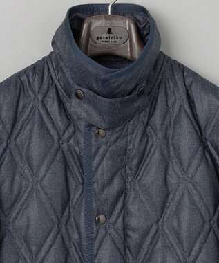 GOTAIRIKU 【仕事で着用可】ブライトシャンブレー キルティング ドレスダウン ネイビー系8