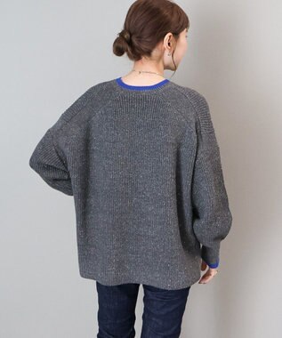 AMERICAN HOLIC 【WEB限定】配色ラインニットプルオーバー Light Gray Mixture