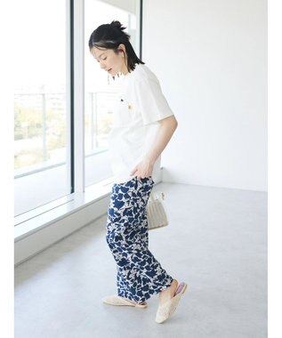 CRAFT STANDARD BOUTIQUE インド綿総柄イージーパンツ Navy