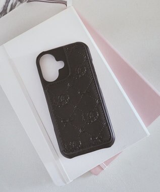 Maison de FLEUR カードポケットミラー付きアイフォン16ケース Black