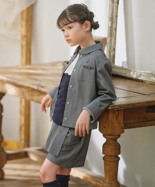 組曲 KIDS 【150-160㎝】リボンポケット ジャケット グレー