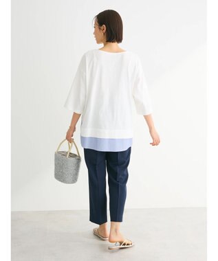 Green Parks 裾ドッキングレイヤー風７分袖プルオーバー Off White