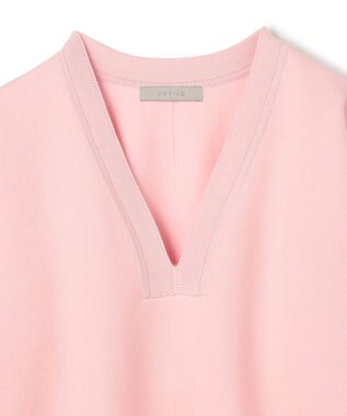 UNFILO スポンジニット ディープネック ピンク