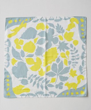 nitorito 【UNISEX】ギフトパッケージ&ステッカー付 落ち葉のブーケ ハンカチ スカーフ yellow x grayish green