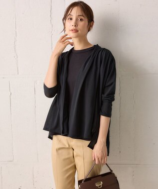 組曲 【WEB限定】シアーツイルジャージーショート カーディガン ブラック系