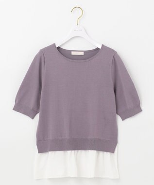 ANY SIS 【洗える】シャツテール ニットＴシャツ ラベンダー