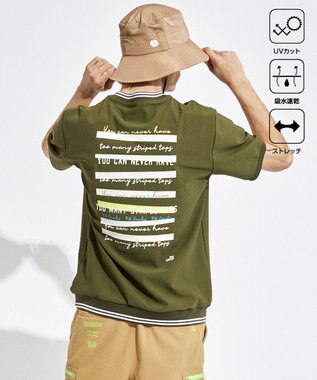 PW CIRCULUS 【MEN】ベースボールカラーポロシャツ カーキ系