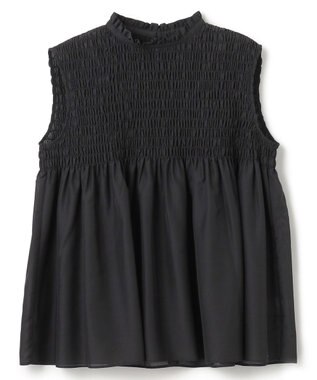 UNFILO 【WEB限定】シアーシャーリングブラウス ブラック