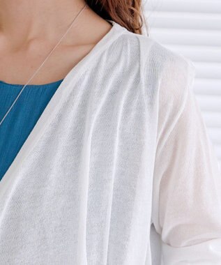 Tiaclasse L 【洗える】ドレープカーディガン オフホワイト