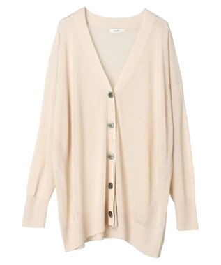 earth music&ecology 接触冷感シアーＢＩＧカーディガン Light Beige
