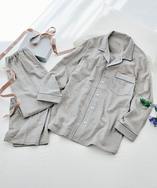 ワコール／睡眠科学 パジャマ 長袖 長ズボン 綿100%(本体) 三重ガーゼ メンズ YGX568 睡眠科学／ワコール グレー