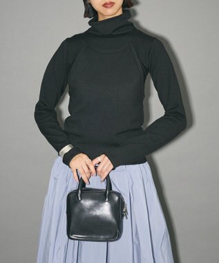 Green Parks ハイネックニット＋カシュクールニット Black