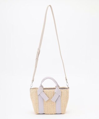 LA BAGAGERIE 【MONICA】リボンハンドル2WAYかごバッグ ライトグレー