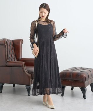 earth music&ecology SET2点レースワンピース＋キャミワンピース ブラック