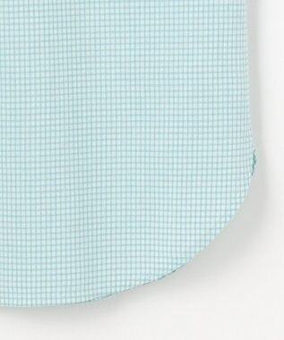 J.PRESS LADIES 【洗える】SHEER ギンガム シャツ ブラウス オフ×アクアグリーン系