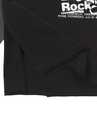 WEGO フェイクレイヤードグラフィックT（LS） グレーボーダー