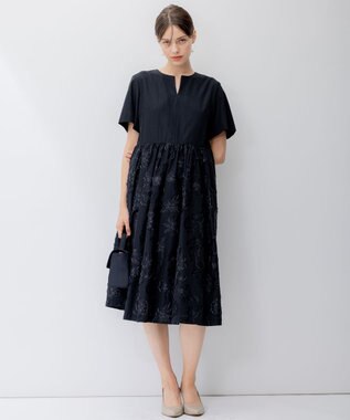 23区 S 【APPLAUDIR】ジャカードコンビ ドレス ブラック系
