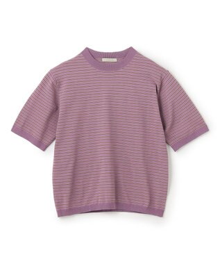 UNFILO MENS FINE MOVE クルーネック ニット [24年春夏商品] モーブボーダー