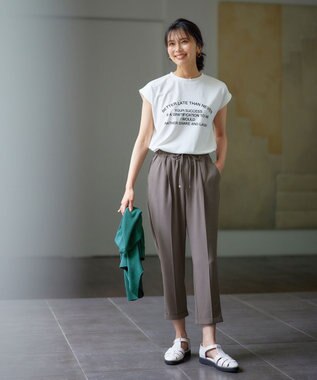 ANY L フロッキーロゴフレンチスリーブTシャツ オフ