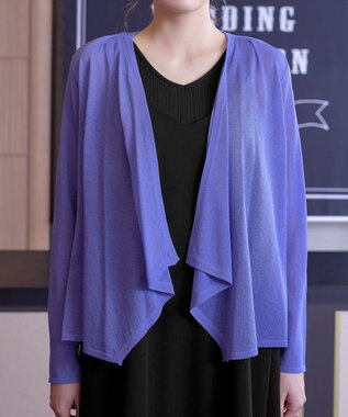 Tiaclasse L 【洗える】ドレープカーディガン パープル