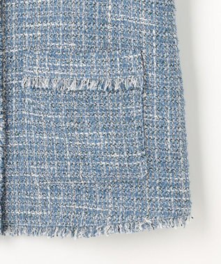 自由区 ファンシーノットツイード ジレ ブルー