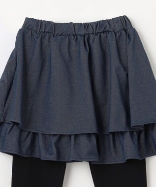 ANY KIDS パール×デニムニットスカッツ ネイビー