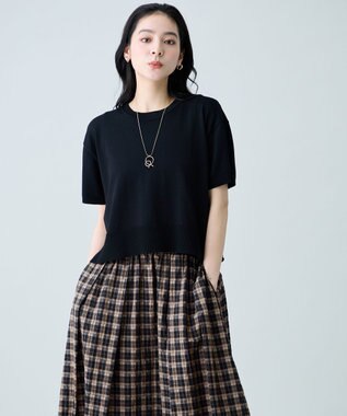 ANY 【2SET】ニット×チェックスカートセット ブラウン系