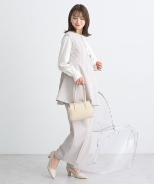 earth music&ecology ペプラムジップジレ Beige