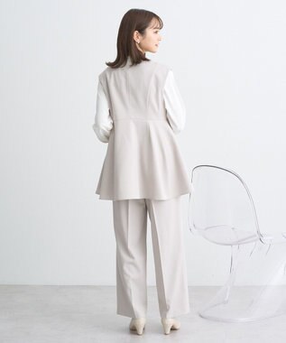 earth music&ecology ペプラムジップジレ Beige