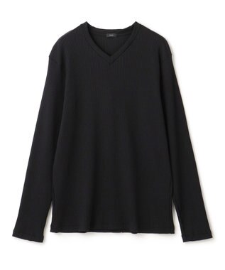 JOSEPH HOMME 【LEON 掲載】テックリブジャージー　Vネックカットソー ブラック系