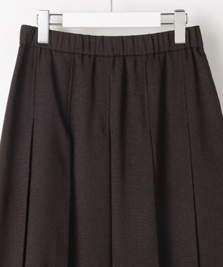 自由区 S 【セットアップ対応】リネンライクシンセティックタック スカート ダークブラウン
