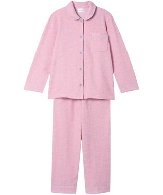 une nana cool 【綿混】カジュアルスラブツィード 長袖開襟パジャマ ピンク