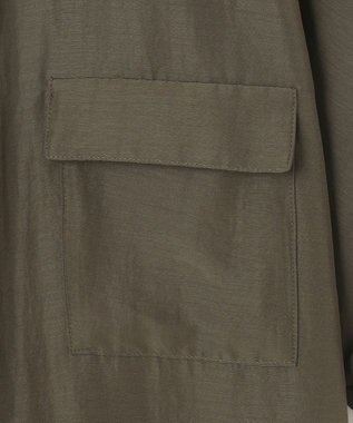 SHARE PARK LADIES 【洗える】ドルマンスリーブサテンシャツ カーキ系