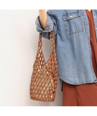 UNBILLION カシュカシュ cachecache / ウッドビーズ２本手バケツ型トート