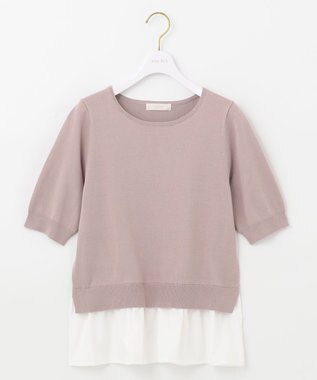 ANY SIS 【洗える】シャツテール ニットＴシャツ ローズグレー