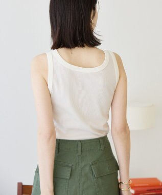 AMERICAN HOLIC バイカラーテレコタンクトップ Light Beige