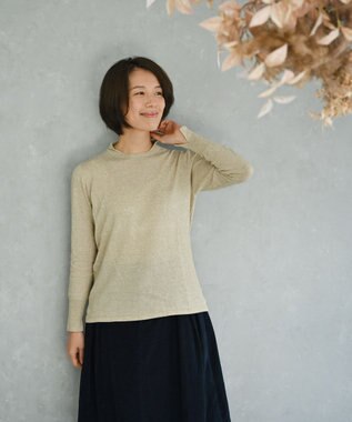 muuc 〈洗えるニット〉〈肌に優しいニット〉〈コットン＆カシミヤ〉〈通年着られるニット〉14Gハイゲージニットプルオーバー ベージュ