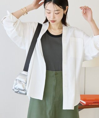 AMERICAN HOLIC バイカラーテレコタンクトップ Charcoal Gray