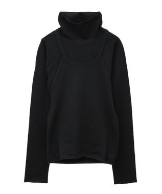 Green Parks ハイネックニット＋カシュクールニット Black