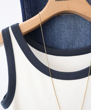 AMERICAN HOLIC バイカラーテレコタンクトップ Ivory