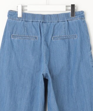 J.PRESS LADIES L 【洗える】5ozバージラコンパクト ワイド パンツ ダルブルー系