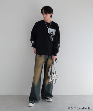 Green Parks ＳＴＡＲ　ＷＡＲＳ／ランダムプリントプルオーバー Black