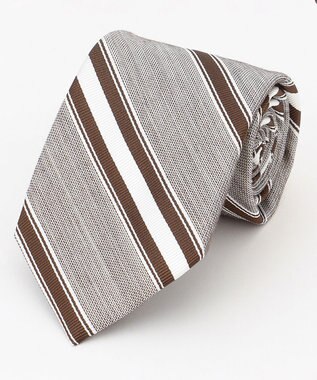 J.PRESS MEN 【LINEN MIX COLLECTION】レジメンタル ネクタイ ブラウン系2