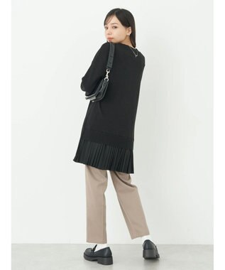 earth music&ecology バックヘムプリーツチュニック Black