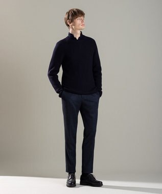JOSEPH HOMME リッジメリノ　クルーネック ネイビー系
