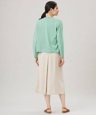 自由区 【アンサンブル対応・洗える】アセテートコットン カーディガン グラスグリーン