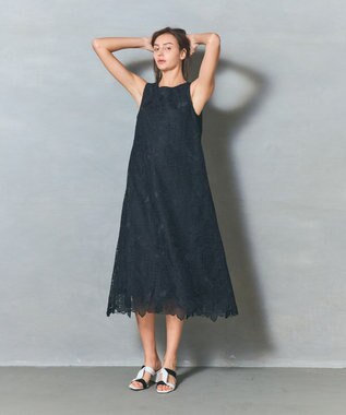 GRACE CONTINENTAL メッシュフラワーレースワンピース ブラック